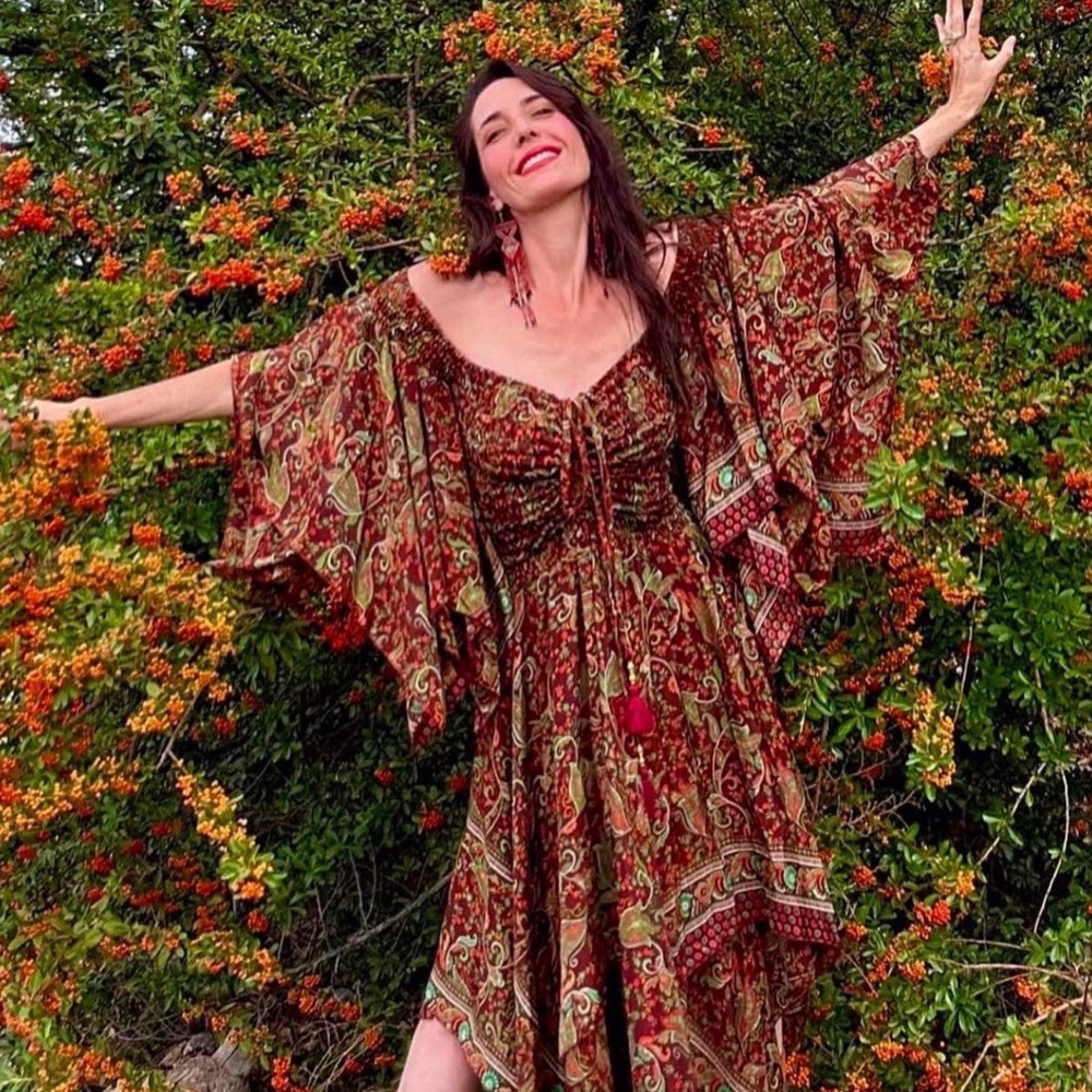 STEVIE NICKS DRESS Dreams Silk Fairy Dress Boho Hippie Gypsy Witchy Size xs to 5